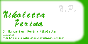 nikoletta perina business card